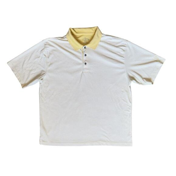 Champions Tour Yellow Striped Performance Golf Polo Shirt - Size XL - Picture 2 of 13